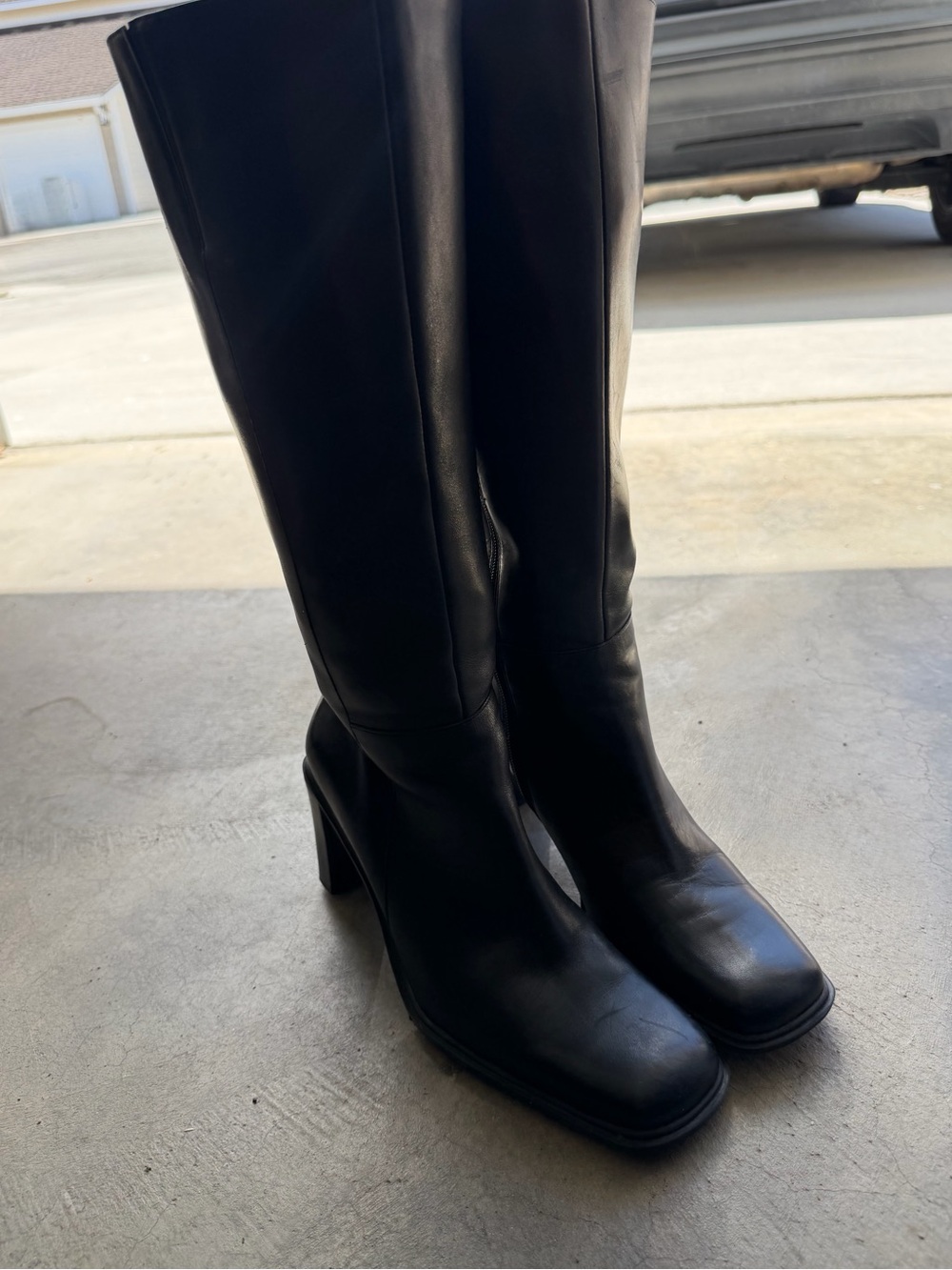 Naturalizer Black Tall Block Heel Knee Boots